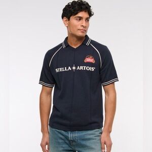 ⚽️ABERCROMBIE & FITCH STELLA ARTOIS SOCCER INSPIRED TOP SIZE LARGE⚽️